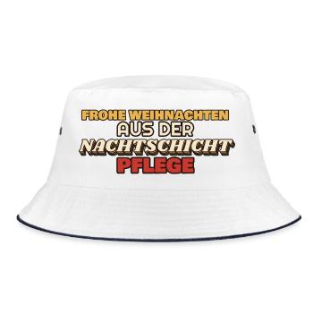 Frohe Weihnachten aus der Nachtschicht - Pflege - Bucket Hat - Weiß/Navy - Vorne