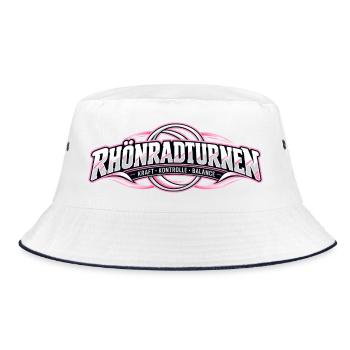 Rhönradturnen Logo Kraft Kontrolle Balance - Bucket Hat - Weiß/Navy - Vorne