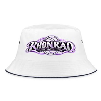 Rhönrad Motiv Lila Knoten - Bucket Hat - Weiß/Navy - Vorne