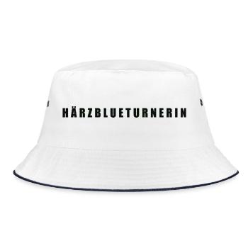 Härzblueturnerin Kanton Uri - Bucket Hat - Weiß/Navy - Vorne