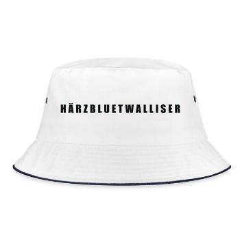 Härzbluetwalliser Kanton Walliser - Bucket Hat - Weiß/Navy - Vorne