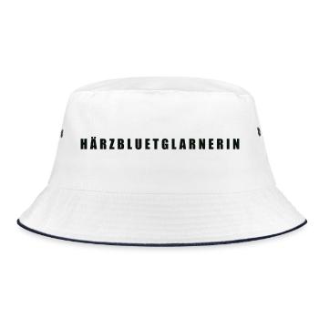 Härzbluetglarnerin, Canton of Glarus, Switzerland - Bucket Hat - white/navy - Front