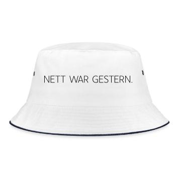 Nett war gestern - Bucket Hat - Weiß/Navy - Vorne