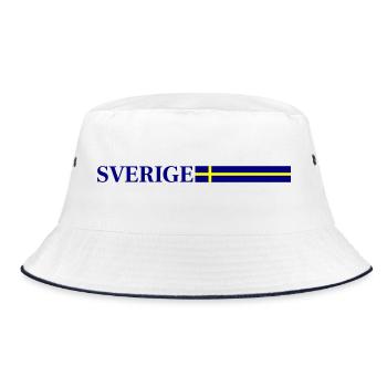 Schweden Flagge Sverige - Bucket Hat - Weiß/Navy - Vorne