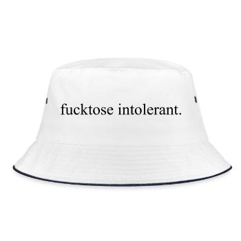 Fucktose Intolerant Minimal Statement no bullshit - Bucket Hat - white/navy - Front