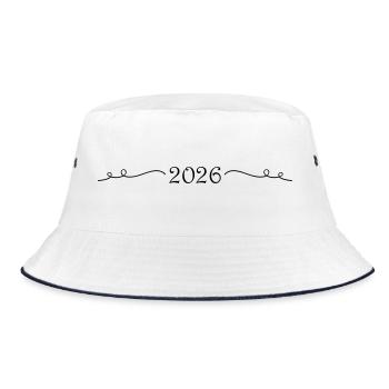 2026 Ornament - Bucket Hat - white/navy - Front
