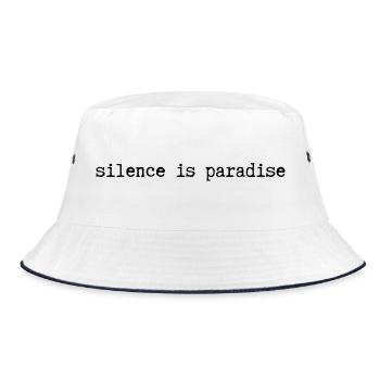 silence is paradise - Bucket Hat - Weiß/Navy - Vorne