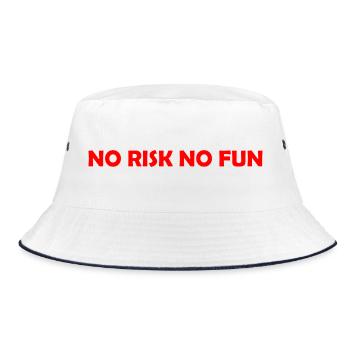 Das Glück begünstigt die Tapferen - Bucket Hat - Weiß/Navy - Vorne
