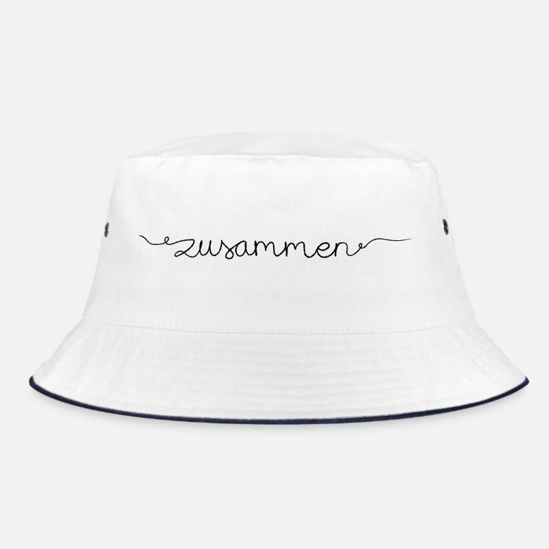 Zusammen_fineline - Bucket Hat - Weiß/Navy