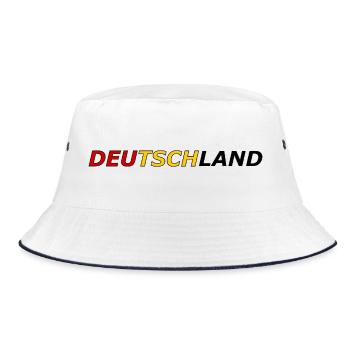 Deutsche Farben Fanshirt - Bucket Hat - Weiß/Navy - Vorne