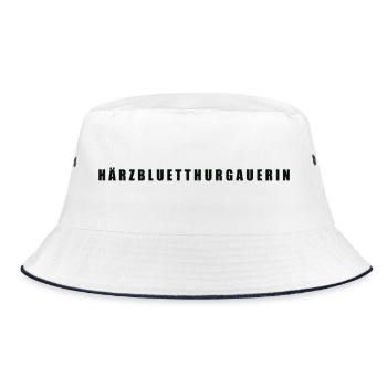 Härzbluetthurgauerin Kanton Thurgau - Bucket Hat - Weiß/Navy - Vorne