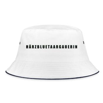 Härzbluetaargauerin Kanton Aargau - Bucket Hat - Weiß/Navy - Vorne