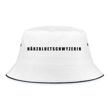 Härzbluetschwyzerin Kanton Schwyz - Bucket Hat - Weiß/Navy - Vorne