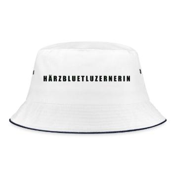 Härzbluetluzernerin Kanton Luzern - Bucket Hat - Weiß/Navy - Vorne