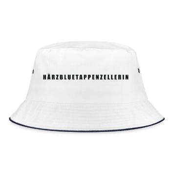 Härzbluetappenzellerin Appenzell - Bucket Hat - Weiß/Navy - Vorne