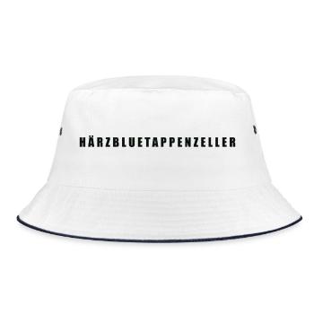 Härzbluetappenzeller Appenzell - Bucket Hat - Weiß/Navy - Vorne
