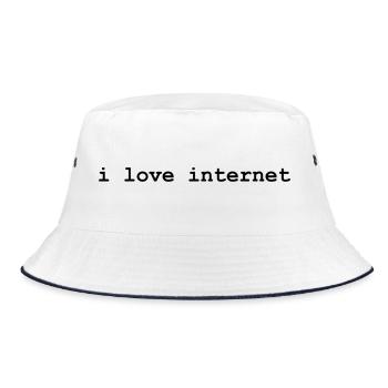 j’aime internet - texte noir - Shirtdesign Unisexe - Bob - blanc/marine - Devant
