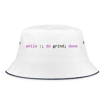 The grind never stops, light - Bucket Hat - white/navy - Front
