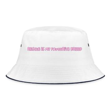 rescue is my favourite breed - Bucket Hat - white/navy - Front