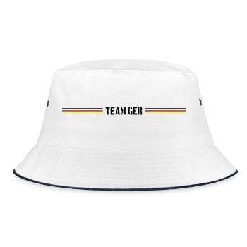 Team Germany Deutschland Fahne - Bucket Hat - Weiß/Navy - Vorne
