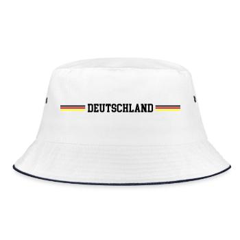 Deutschland Fahne - Bucket Hat - Weiß/Navy - Vorne