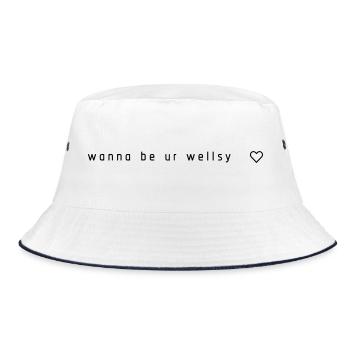 want to be your Wellsy – Off Campus Fan Shirt - Bucket Hat - white/navy - Front