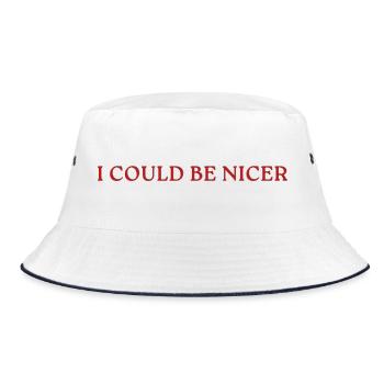 I Could Be Nicer - Bucket Hat - Weiß/Navy - Vorne