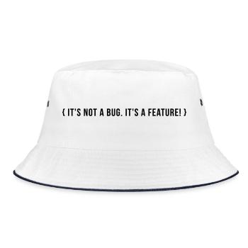 It's not a bug. It's a feature. - Bucket Hat - white/navy - Front