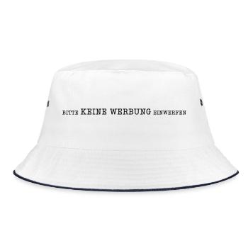 Bitte Keine Werbung einwerfen - Bucket Hat - Weiß/Navy - Vorne