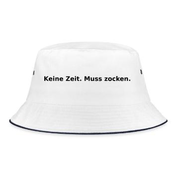 Zocken_Design_keine time - Bucket Hat - white/navy - Front