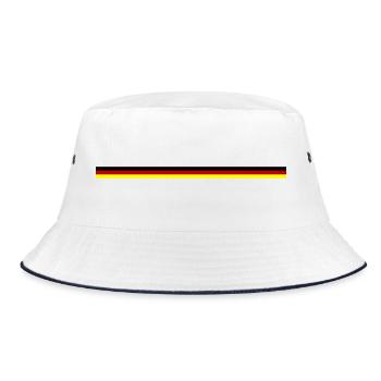 Fahne Deutschland - Bucket Hat - Weiß/Navy - Vorne
