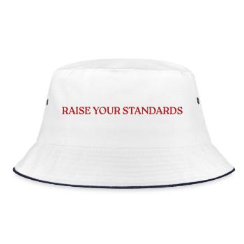 Raise Your Standards - Bucket Hat - Weiß/Navy - Vorne
