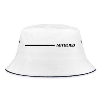 Mitglied Schriftzug Linie Schwarz - Bucket Hat - Weiß/Navy - Vorne