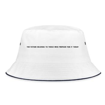 The future belongs to those who prepare for it - Bucket Hat - white/navy - Front