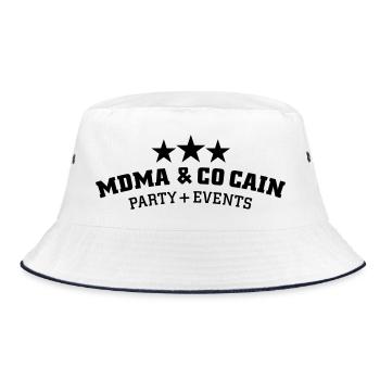 MDMA und Cocain - Bucket Hat - Weiß/Navy - Vorne