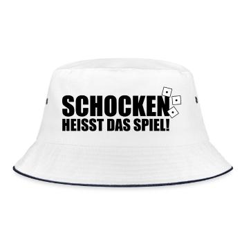 Schocken heißt das Spiel - Bucket Hat - Weiß/Navy - Vorne