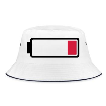 Battery low - Bucket Hat - white/navy - Front