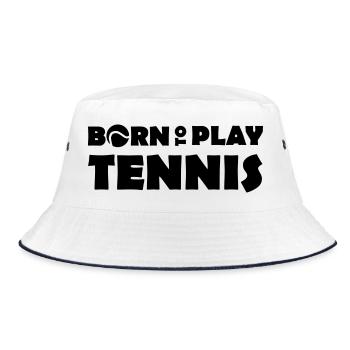 Born to play Tennis - Bucket Hat - Weiß/Navy - Vorne