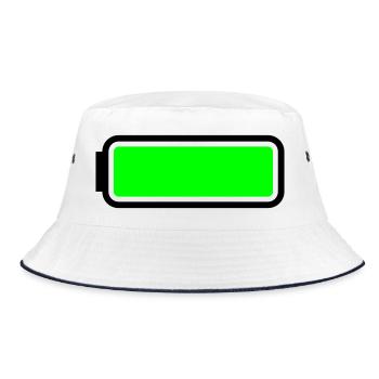 Battery full - Bucket Hat - white/navy - Front