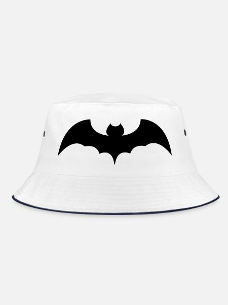 Fledermaus - Bucket Hat - Weiß/Navy