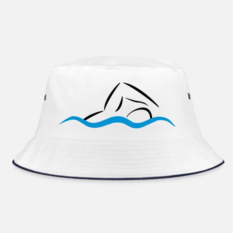 schwimmen - Bucket Hat - Weiß/Navy