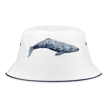 Gray whale - Gray whale - Baleine grise - Bucket Hat - white/navy - Front