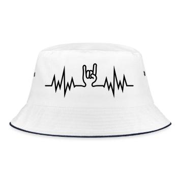 heavy_metal_hand - Bucket Hat - white/navy - Front