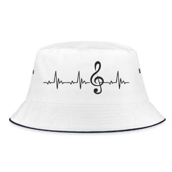 ECG de battement de coeur Clef Treble Clef - Bob - blanc/marine - Devant
