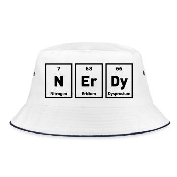 nerd geek nerdy - Bucket Hat - white/navy - Front