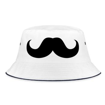 mustaches mustache beard - Bucket Hat - white/navy - Front