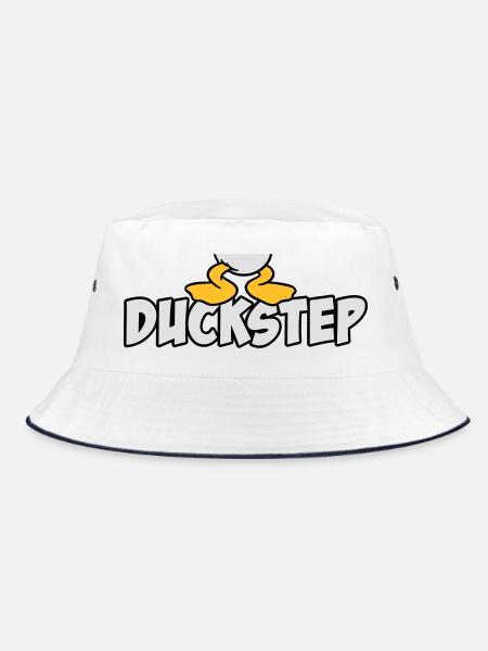 Duckstep (Dubstep) - Bucket Hat - Weiß/Navy - Vorne