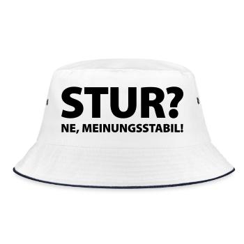 Stubbornness? Ne, opinion stable! - Bucket Hat - white/navy - Front