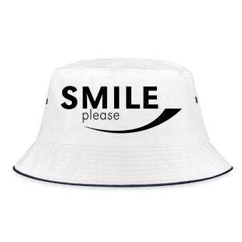 Smile please - Bucket Hat - white/navy - Front