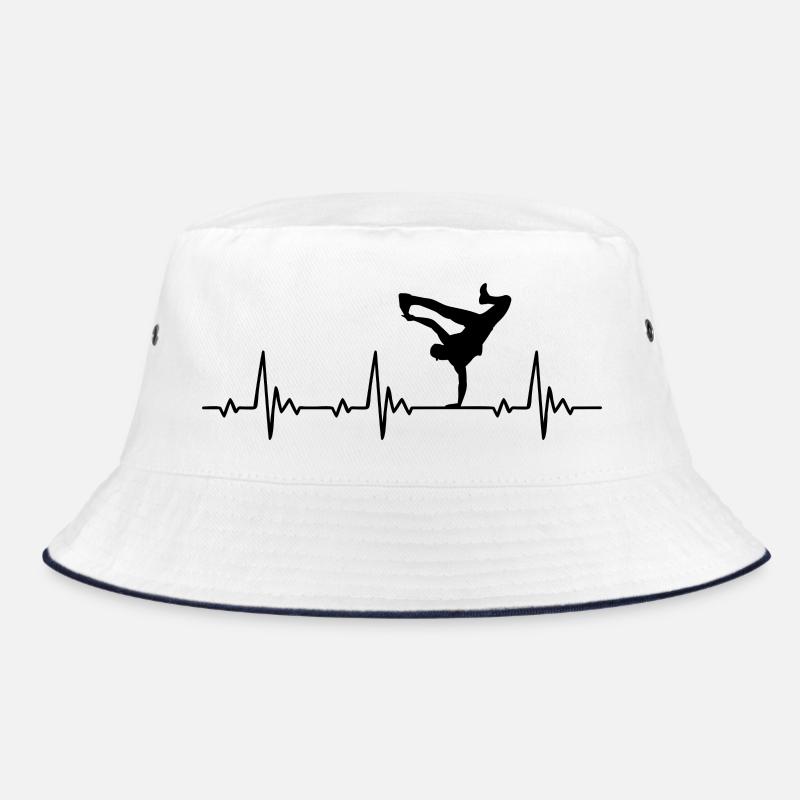 Streetdance breakdance heartbeat frequency pulse - Bucket Hat - white/navy